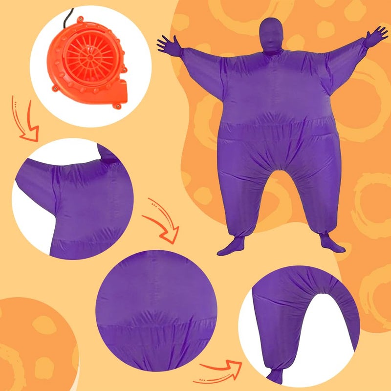 Qshine Adult Inflatable Full Body Jumpsuit Cosplay Costume Halloween Funny Fancy Dress Blow Up Party Toy - Image 4